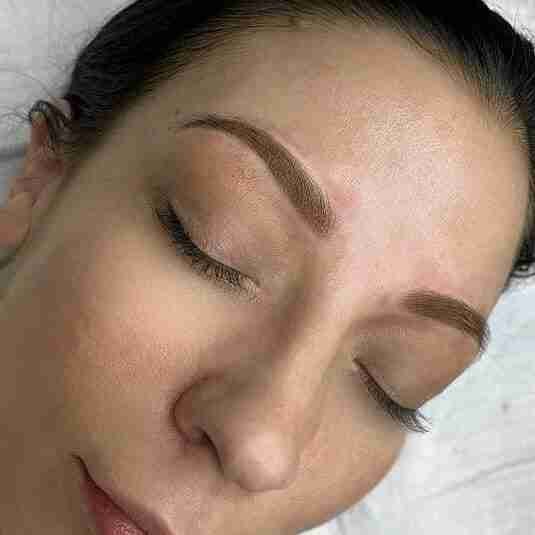 Final results of ombre powdered brow service