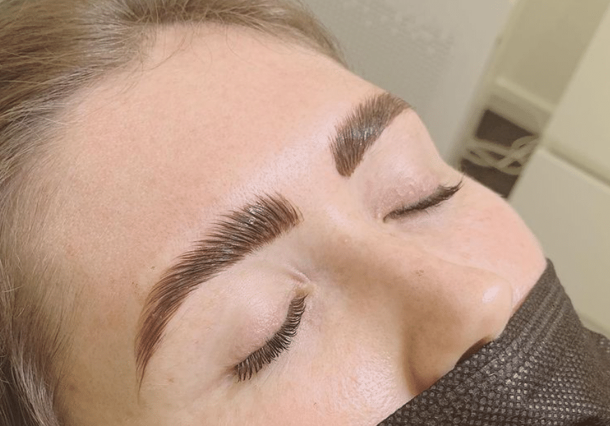 brow lamination and henna tint combo