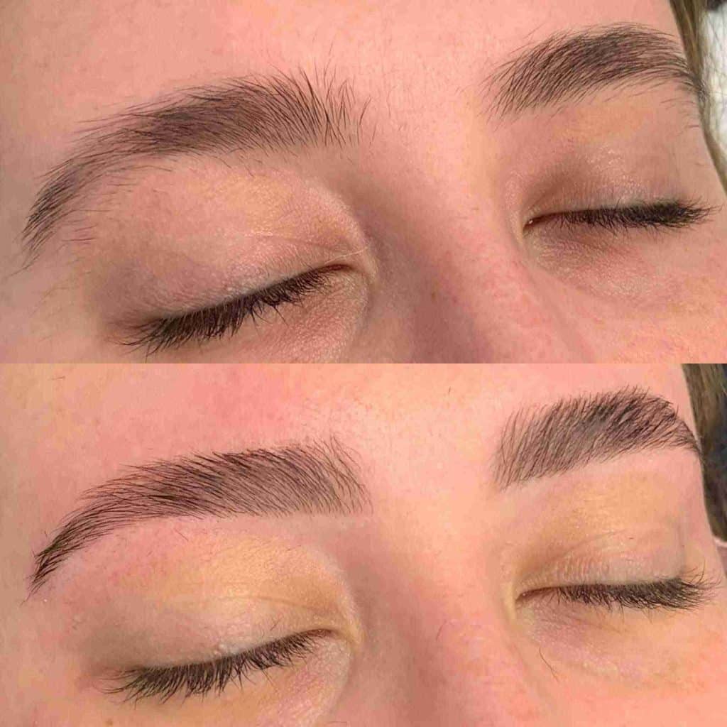 before and after eyebrow threading