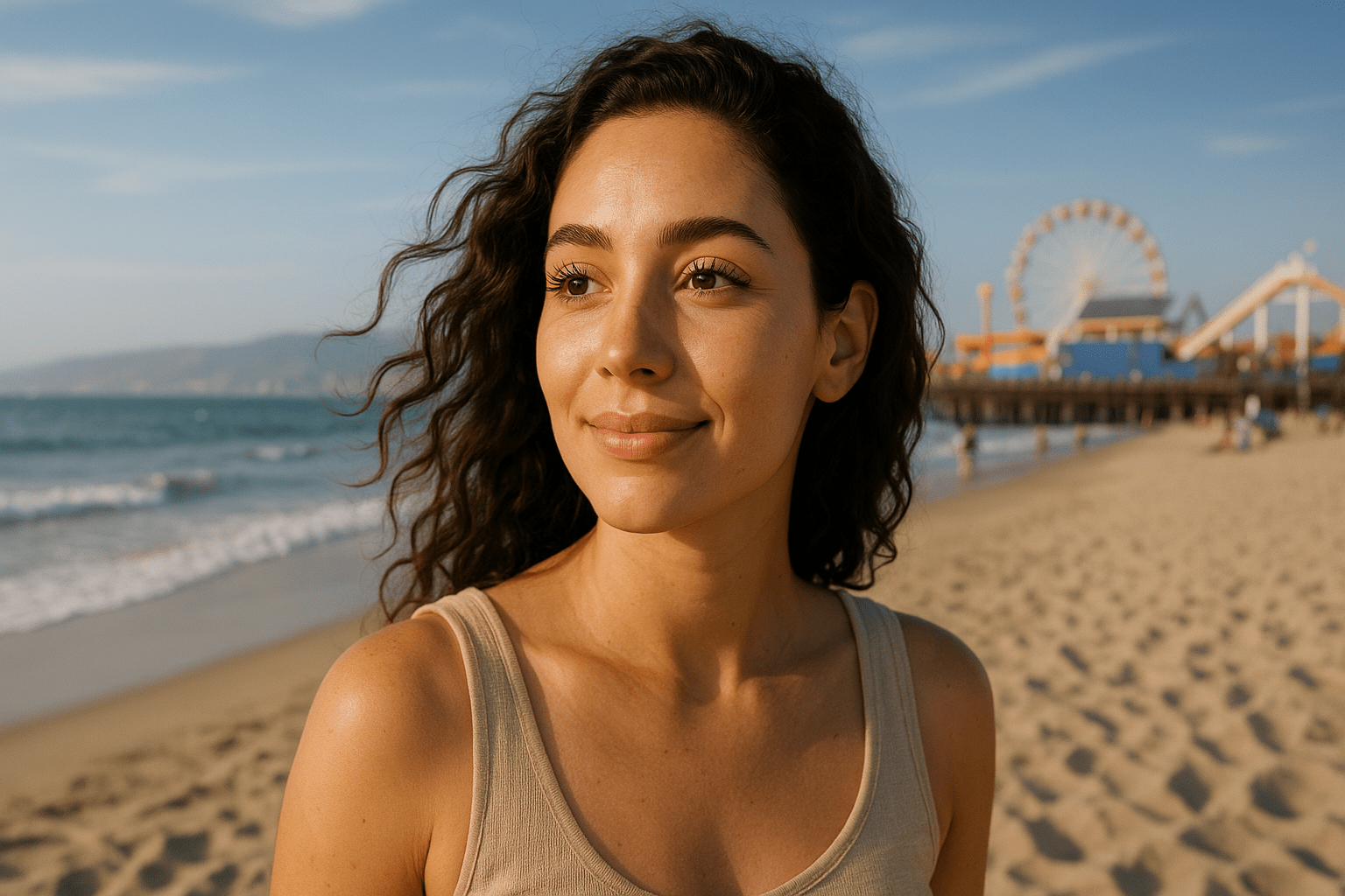 Blog 3 women on beach in santa monica after she got a lash lift service