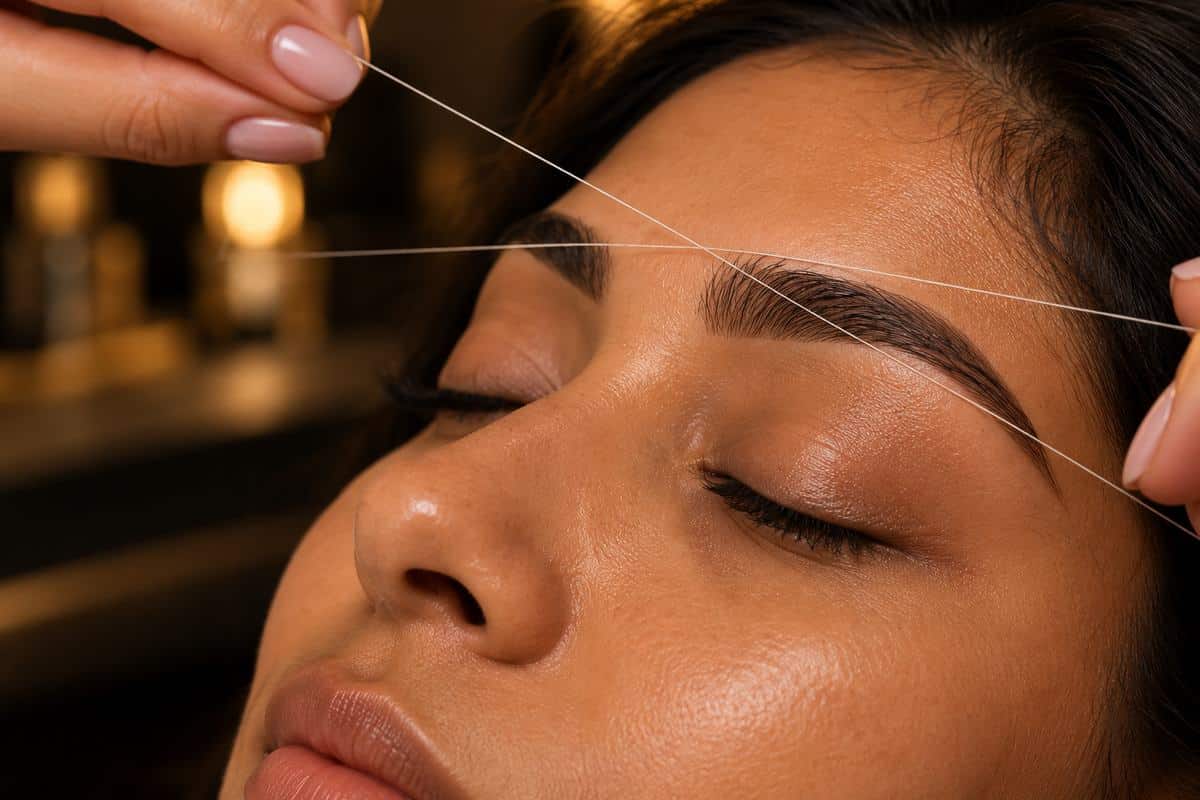 Eyebrow threading service at The Brow Fixx Austin Texas