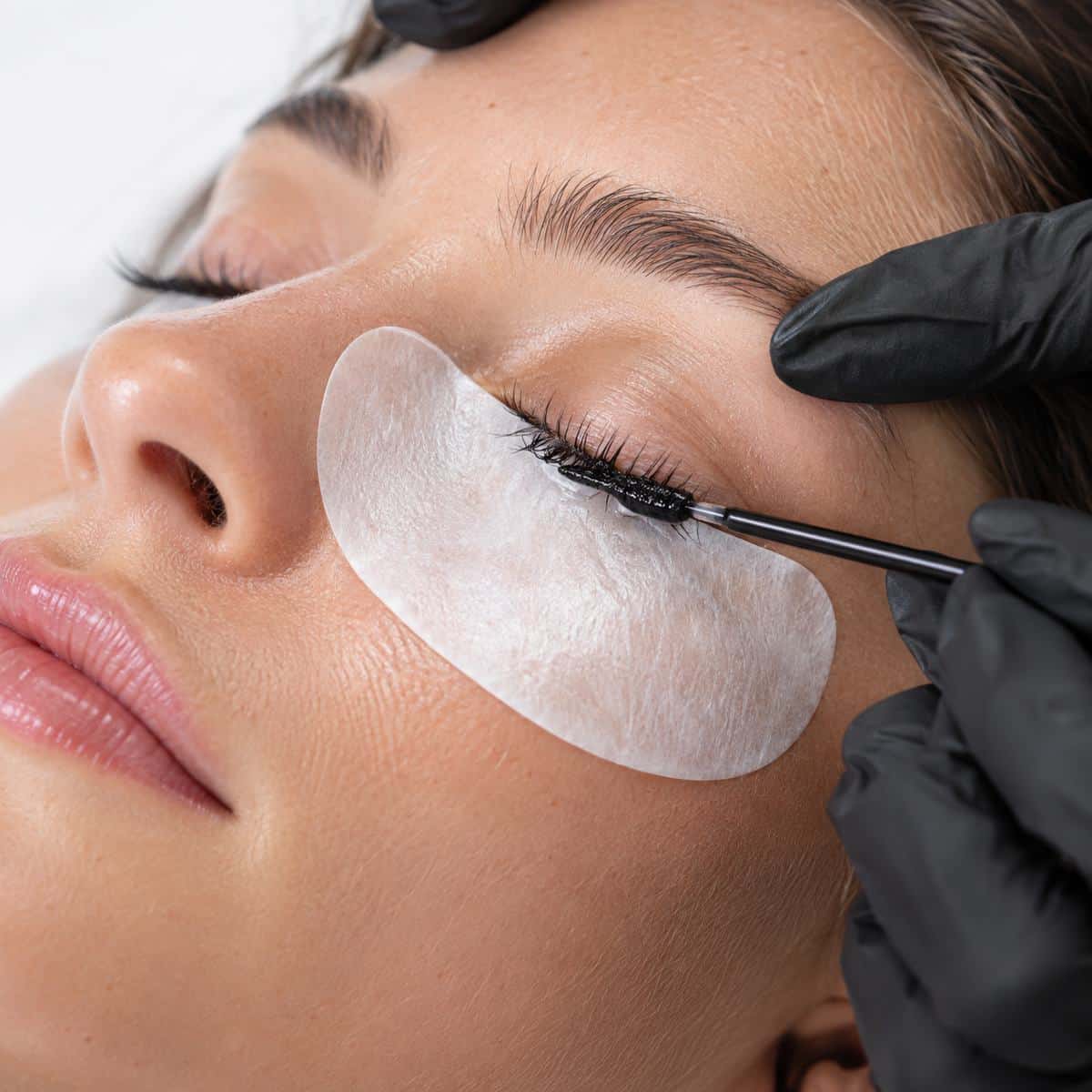 Professional lash tint service for darker fuller lashes at The Brow Fixx