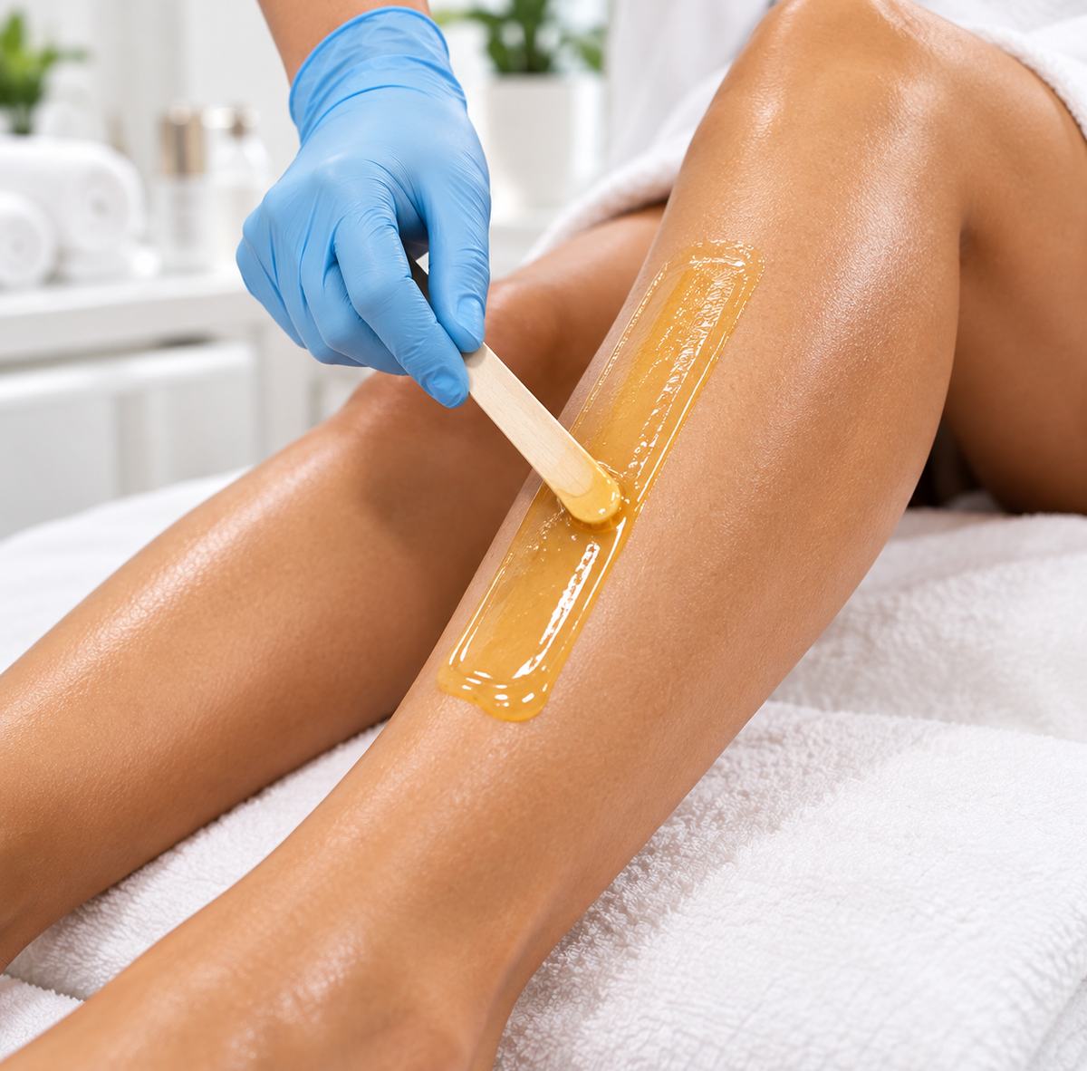 Smooth skin results after body waxing service
