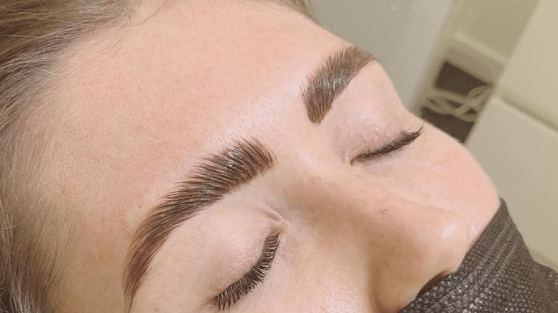 brow lamination and henna tint combo