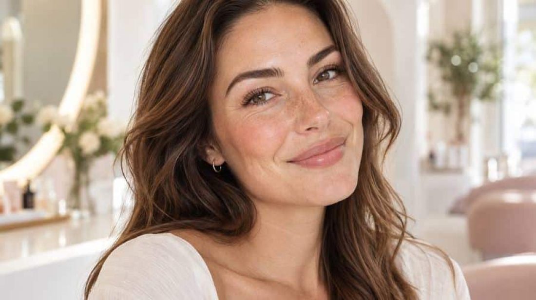 Smiling woman with full, natural brows