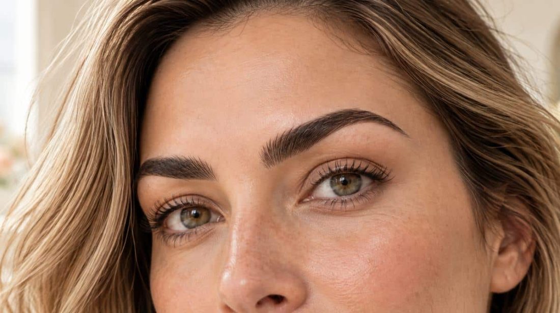 Woman with full, well-shaped, defined brows
