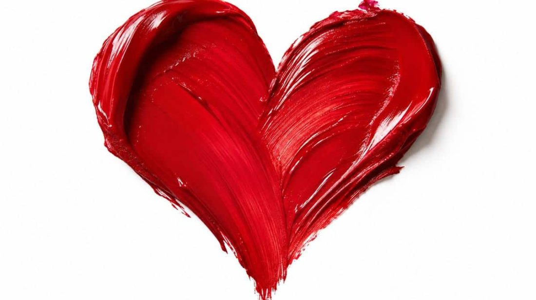 Painted red heart